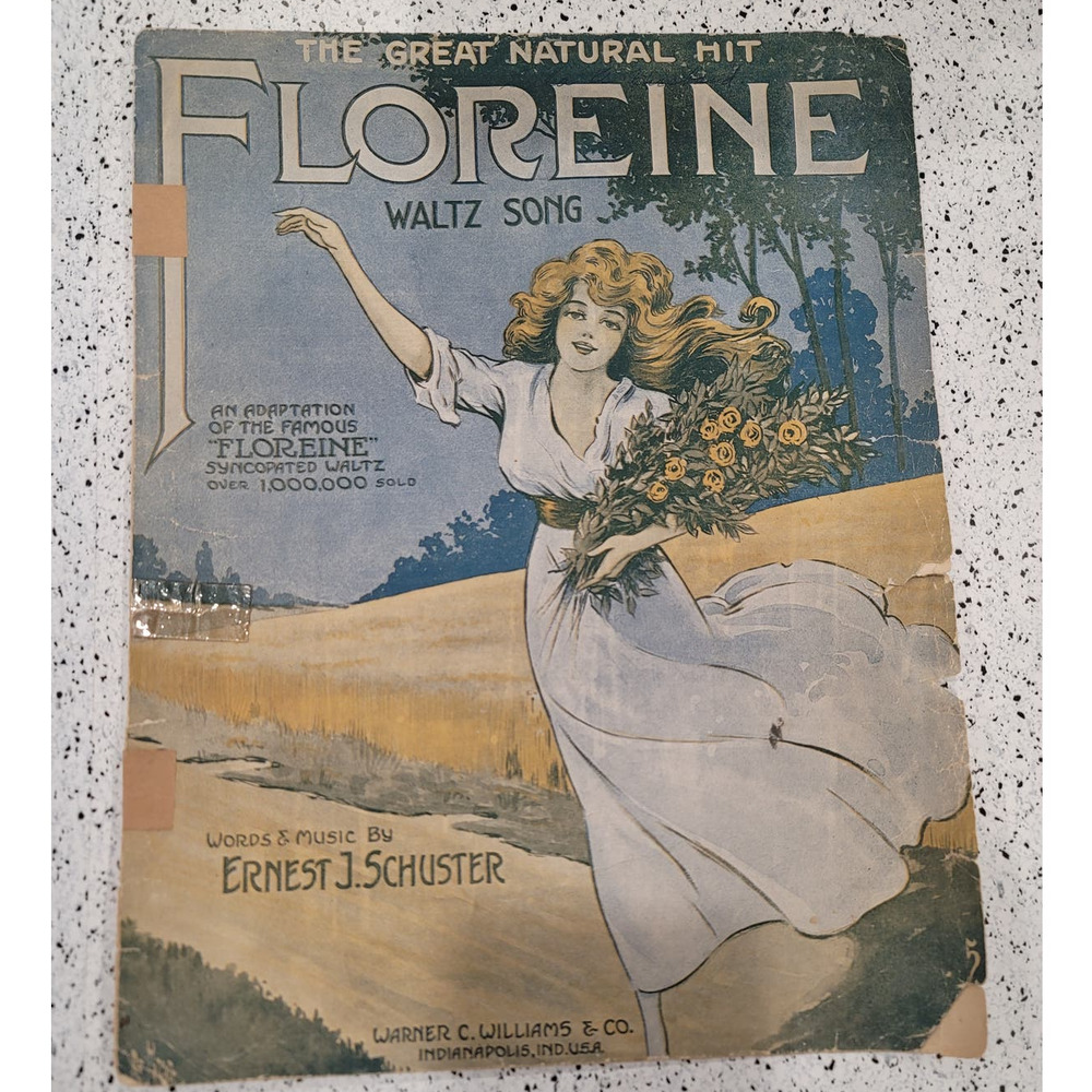 1913 Floreine by Earnest Schuster antique sheet music